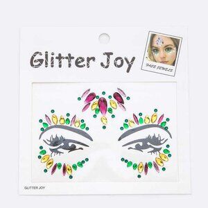 Mardi Gras Face Jewels Crystal Bling Rose Gold Sticker